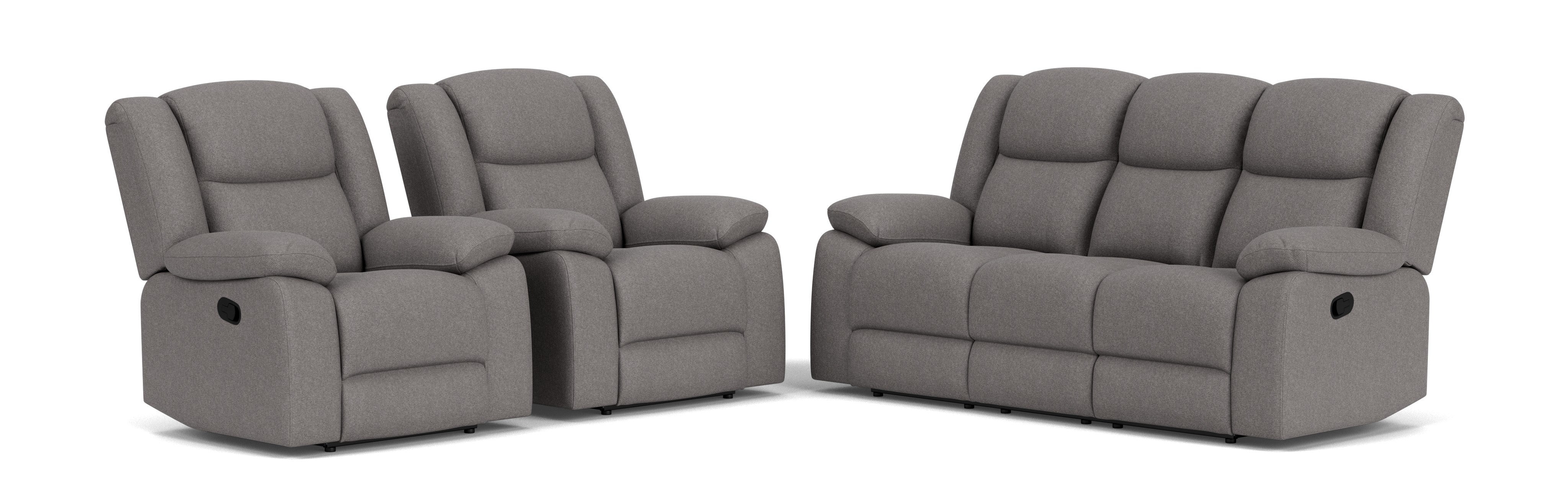 3 seater lounge with 2 online recliners